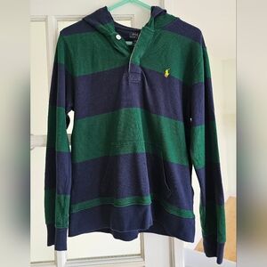 Polo Ralph Lauren 14-16 hoodie striped Navy/green Boys